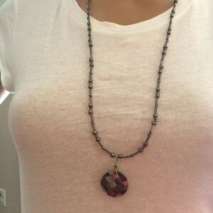 Handmade Gray Beads with Gray Pendant